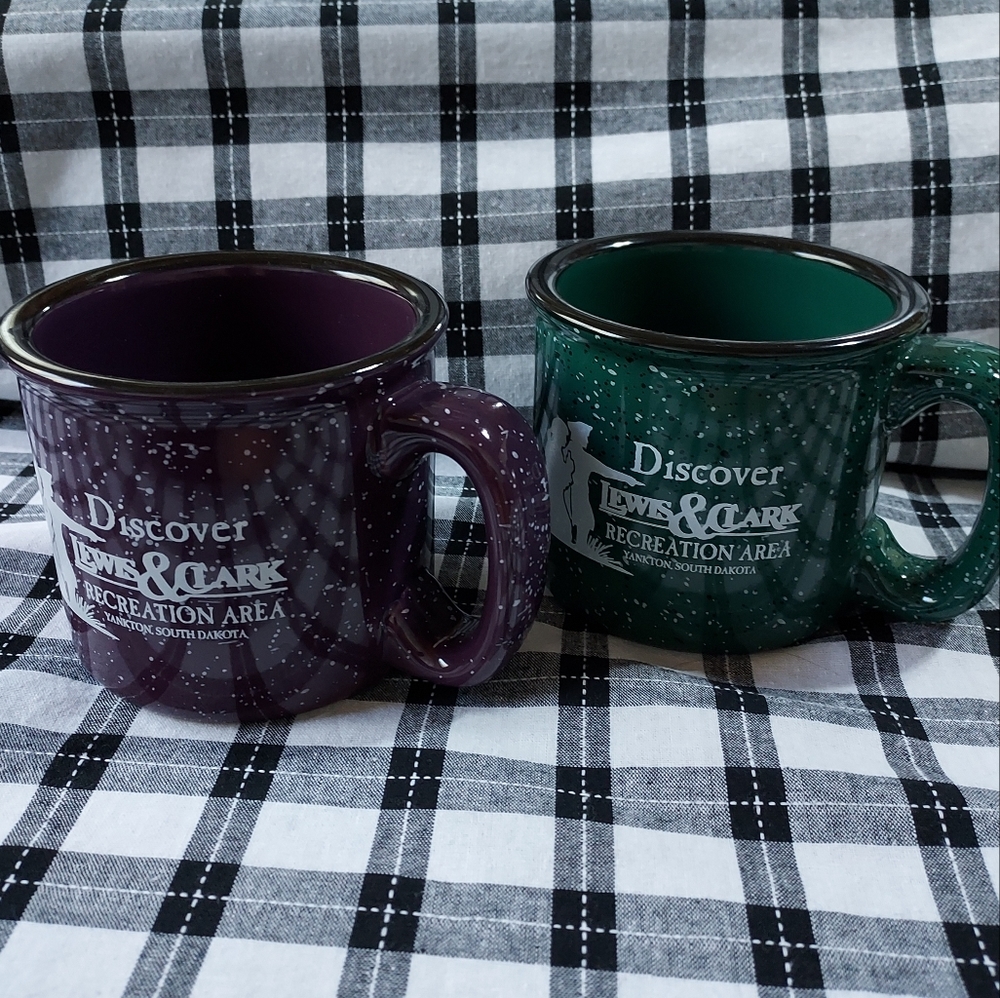 South Dakota Heavy Coffee Mug Lewis and Clark Yankton Set of 2